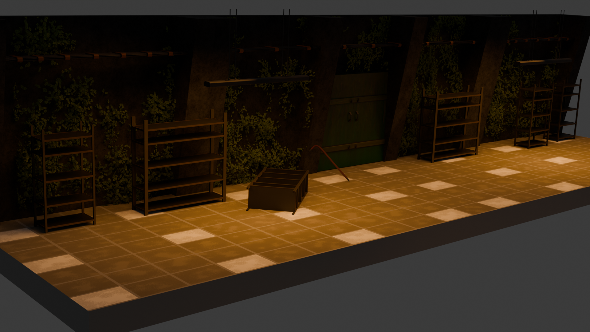 Vue détaillée de l'intérieur de la salle de donjon